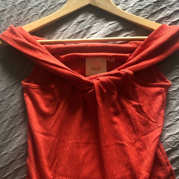 Anthropologie Maeve Off-the-Shoulder top BNWT Medium, Coral - Picture 2 of 5